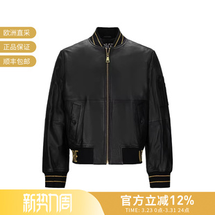 夹棉皮衣夹克外套上衣79GAVP06 复古拉链短款 CPPS3 男士 VJC范思哲