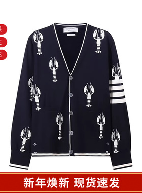 Thom Browne男士薄款V领羊毛衫针织开衫 MKC415A Y1014