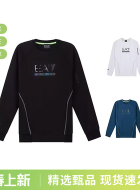 EA7阿玛尼 男士LOGO图案圆领长袖卫衣运动衫 6LPM41 PJANZ