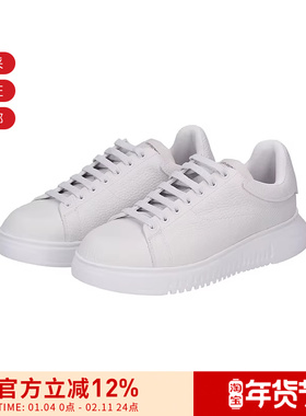 EA阿玛尼 男士鹰标装饰厚底系带休闲运动鞋板鞋 EM003663 AF19999