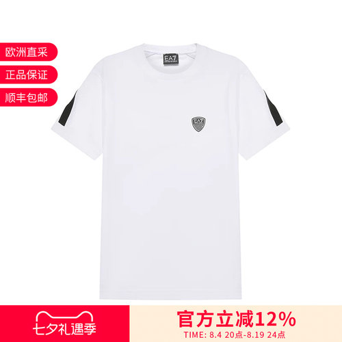 【甄品精选】EA7阿玛尼 男士棉质圆领短袖男装T恤 3KPT56 PJ4MZ