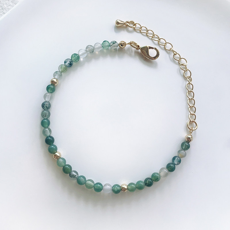 入夏| 水草玛瑙原创手作串珠手链女天然石简约百搭可叠戴