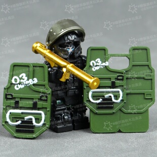 三角洲行动积木人仔特种兵手办深蓝军人红狼枪械中国特战队模型