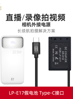 沣标佳能LP-E17假电池EOS R10 R50V R8 RP微单200D二代II77D 850D 800D 760D充电宝750D电源适配器DR-E18直播