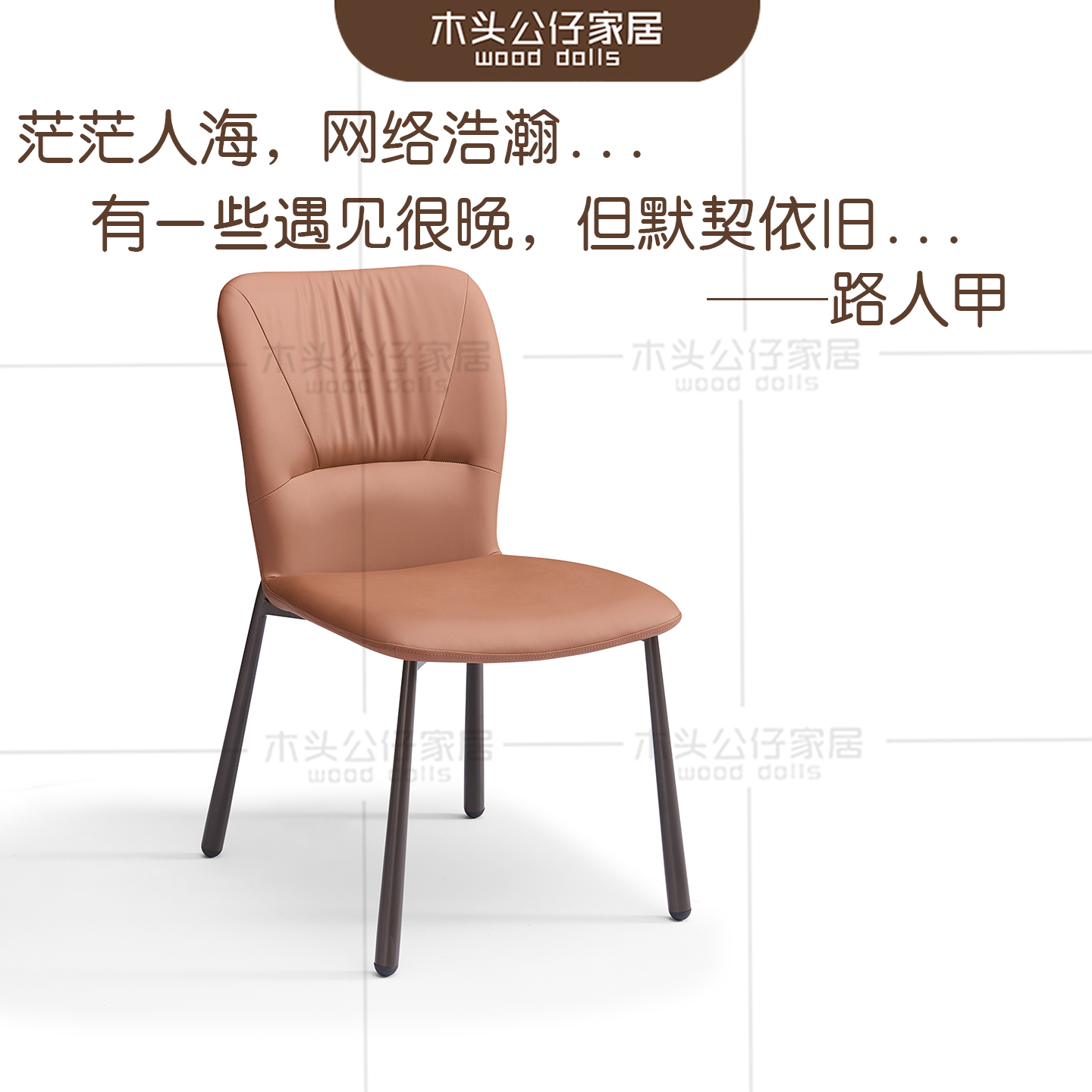 意式极简家用现代简约餐椅皮艺碳素钢轻奢高级感椅子颜色定制