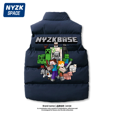 我的世界羽绒棉马甲男大码背心