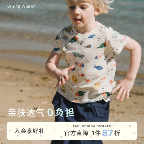 whitewheat好多鱼T恤短袖