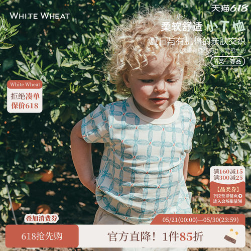 whitewheat夏季圆领休闲短袖t恤