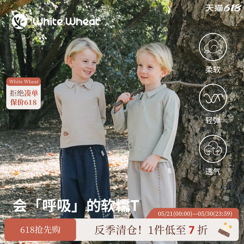 whitewheat三色纯棉polo衫衣