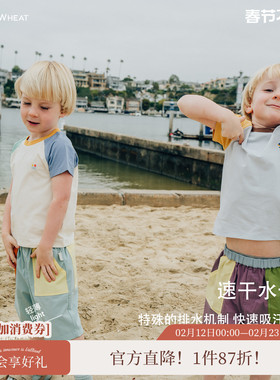 whitewheat2025儿童夏季新款T恤宝宝圆领男女童速干百搭薄款短袖