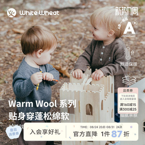 whitewheat蝴蝶结松果刺绣针织衫
