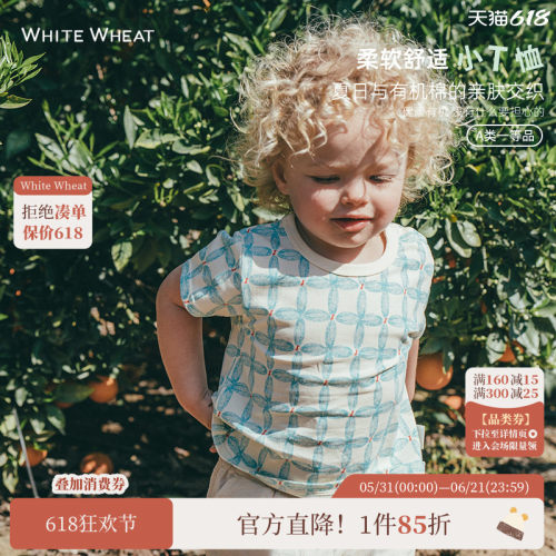 whitewheat夏季圆领休闲短袖t恤