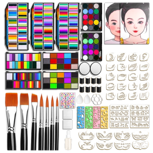 彩绘儿童脸部工具套装无毒可水洗面部彩绘颜料画脸水溶性人体彩绘颜料安全彩妆彩绘膏舞台化妆摆摊万圣节圣诞