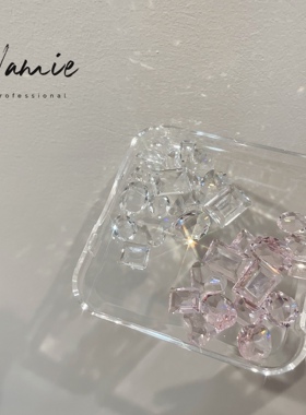 Namie K9高品 特价冰透白大冰糖钻 透底方糖钻尖底钻美甲饰品NA10