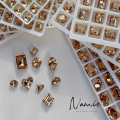 Namie严选华子1比1高品质K9钻秋冬美拉德香槟色美甲尖底钻指甲