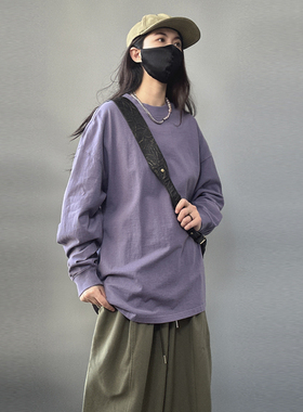 逆壳NZ 重磅纯棉长袖T恤卫衣男女款欧版大码高质感中性打底上衣