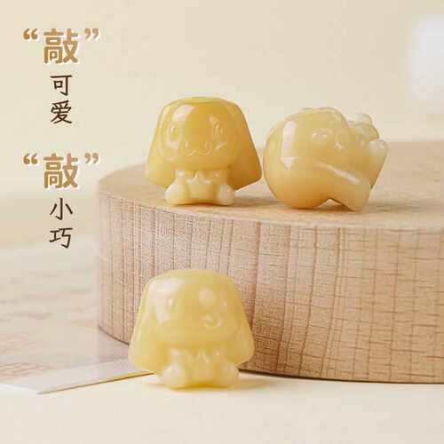 天然菩提根雕刻玉桂狗