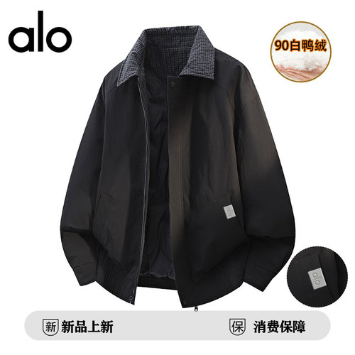 【官方奥特莱斯品牌折扣 轻奢冬季翻领羽绒服男女90白鸭绒外套潮