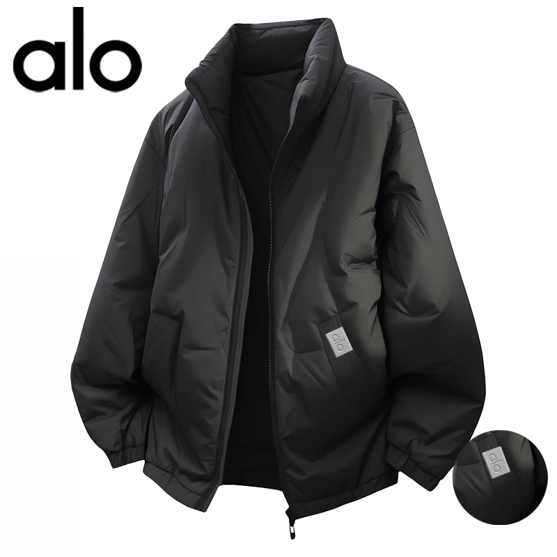 官方奥特莱斯品牌折扣 美式宽松纯色棉衣男款立领冬季大码棉服