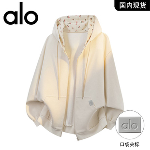 官方奥特莱斯品牌折扣 情侣春季美式连帽开衫卫衣宽松休闲外套