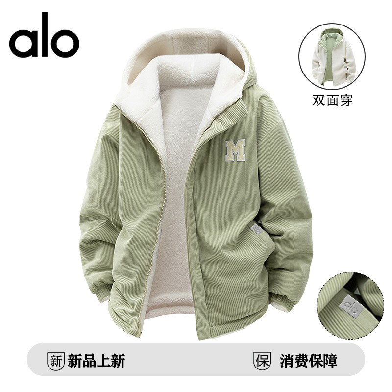 官方奥特莱斯品牌折扣 冬季情侣双面穿连帽保暖棉服男休闲外套