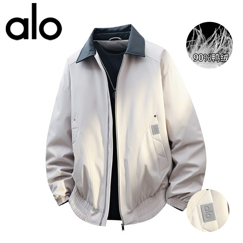 官方奥特莱斯品牌折扣 冬季轻薄保暖立领羽绒服男休闲夹克外套