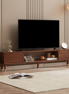 实木电视柜茶几组合小户型现代家用储物柜子地柜轻奢客厅电视机柜