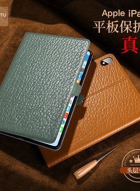 适用于iPadmini7真皮保护套苹果迷你第七代平板电脑壳翻盖磁吸壳8.3寸mini6商务皮套mini5外壳2024新款A2996