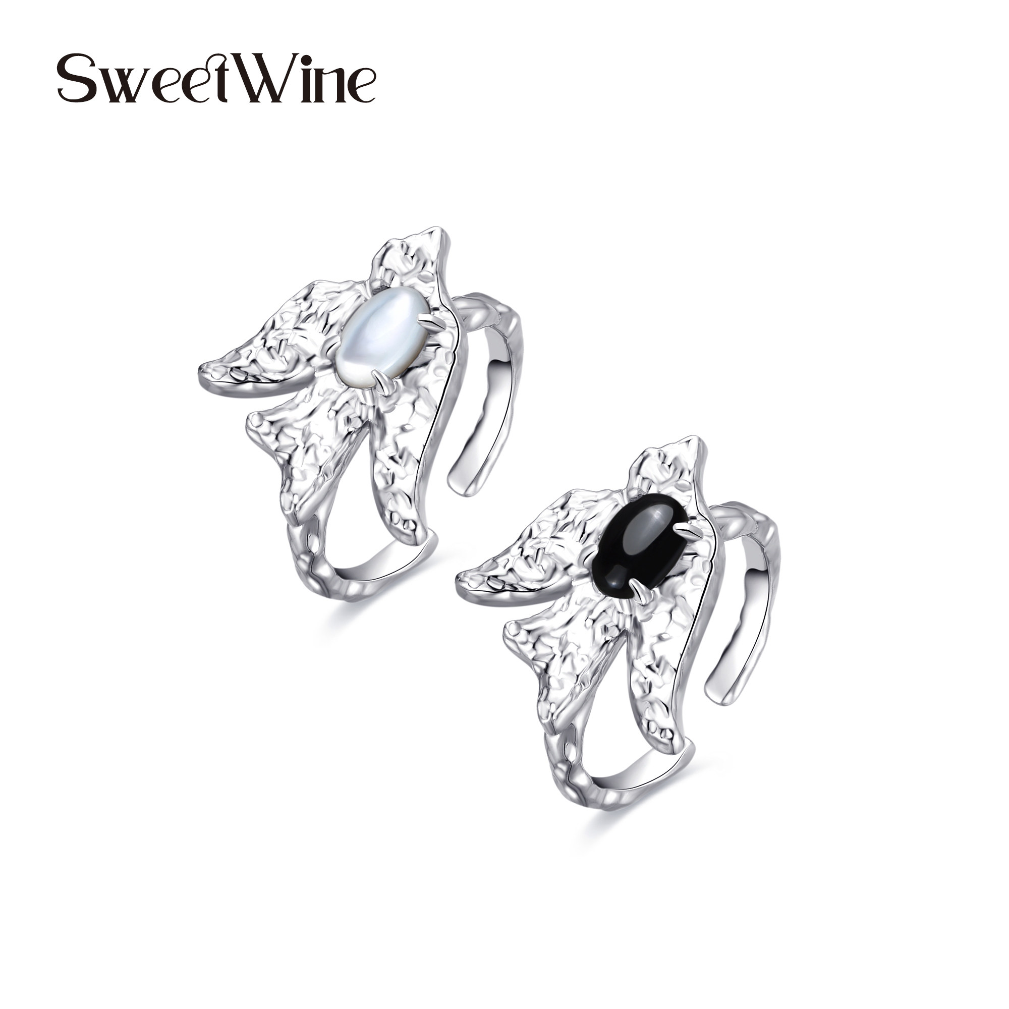 SWEETWINE飞鸟系列黑玛瑙戒指图片