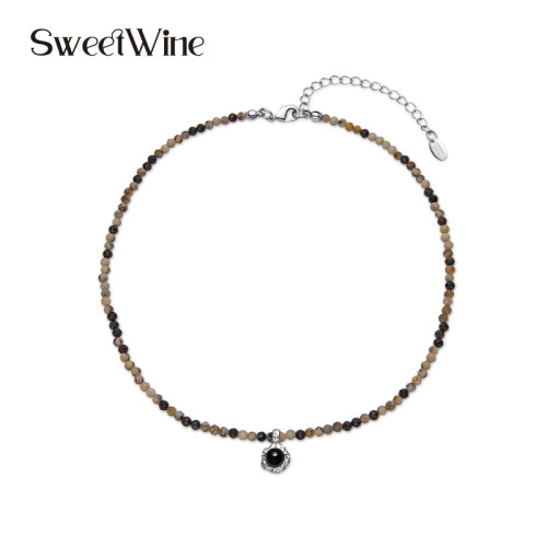 sweetwine黑玛瑙串珠度假项链