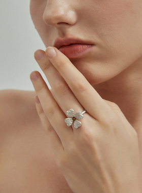 游牧系列虎眼石幸运草戒指