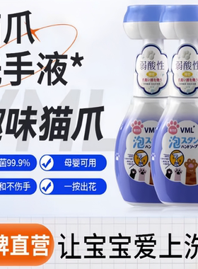 VML花朵洗手液316ml慕斯按压式装儿童抑菌家用泡泡压花补充装