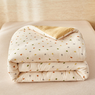 2025新款A类裸睡级全棉印花皱皱纱棉花被被子被芯海门叠石桥家纺