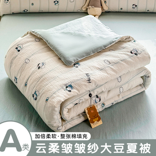 2026春夏新款A类母婴级裸睡简单款皱皱纱夏被夏凉被空调被叠石桥