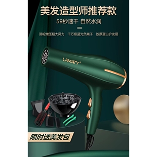 拉玛蒂1860电吹风发廊速干大风力用大功率吹风机蓝光负离子护发家