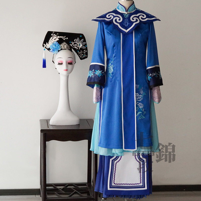 七段锦梦回江宁清朝古装团扇舞蹈服满族宫廷格格服装女演出服出租