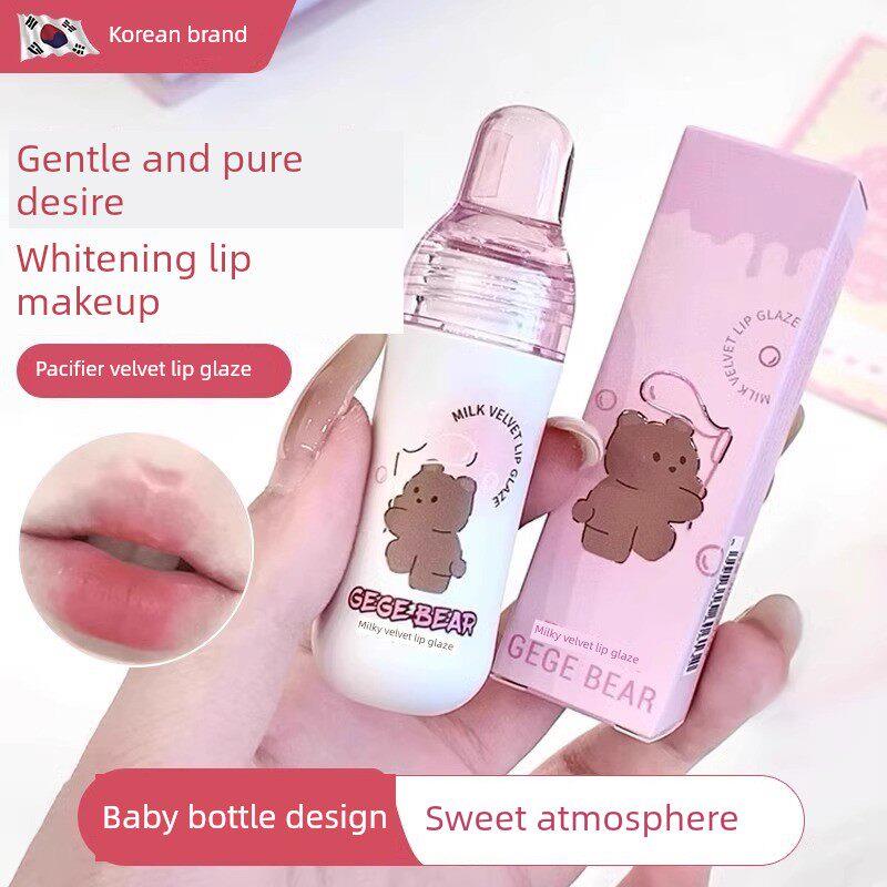 小熊乳白色天鹅绒唇釉哑光哑光持唇膏/口红