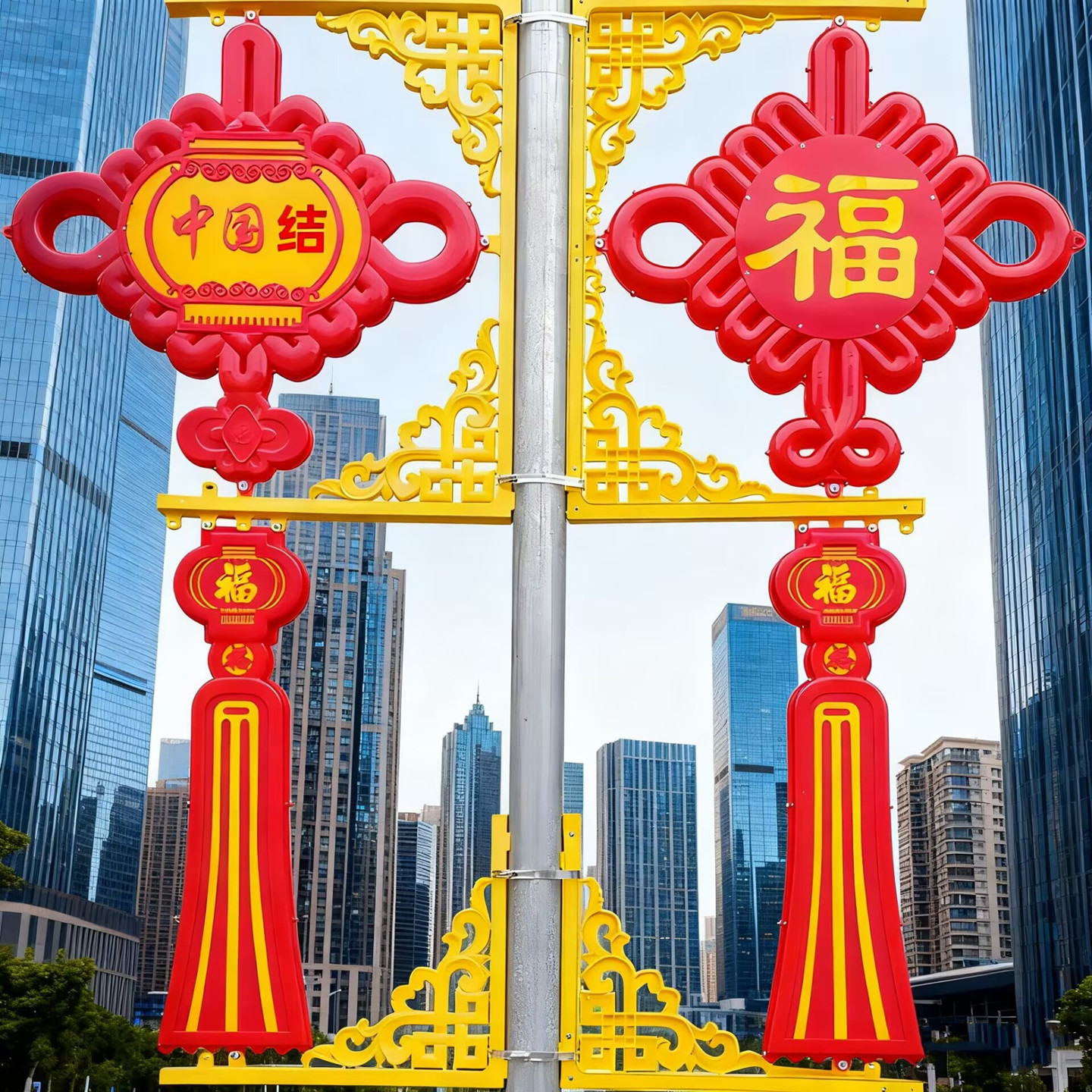 中国结灯道路工程亮化道路灯春节挂件装饰灯街道户外欢度佳节灯饰