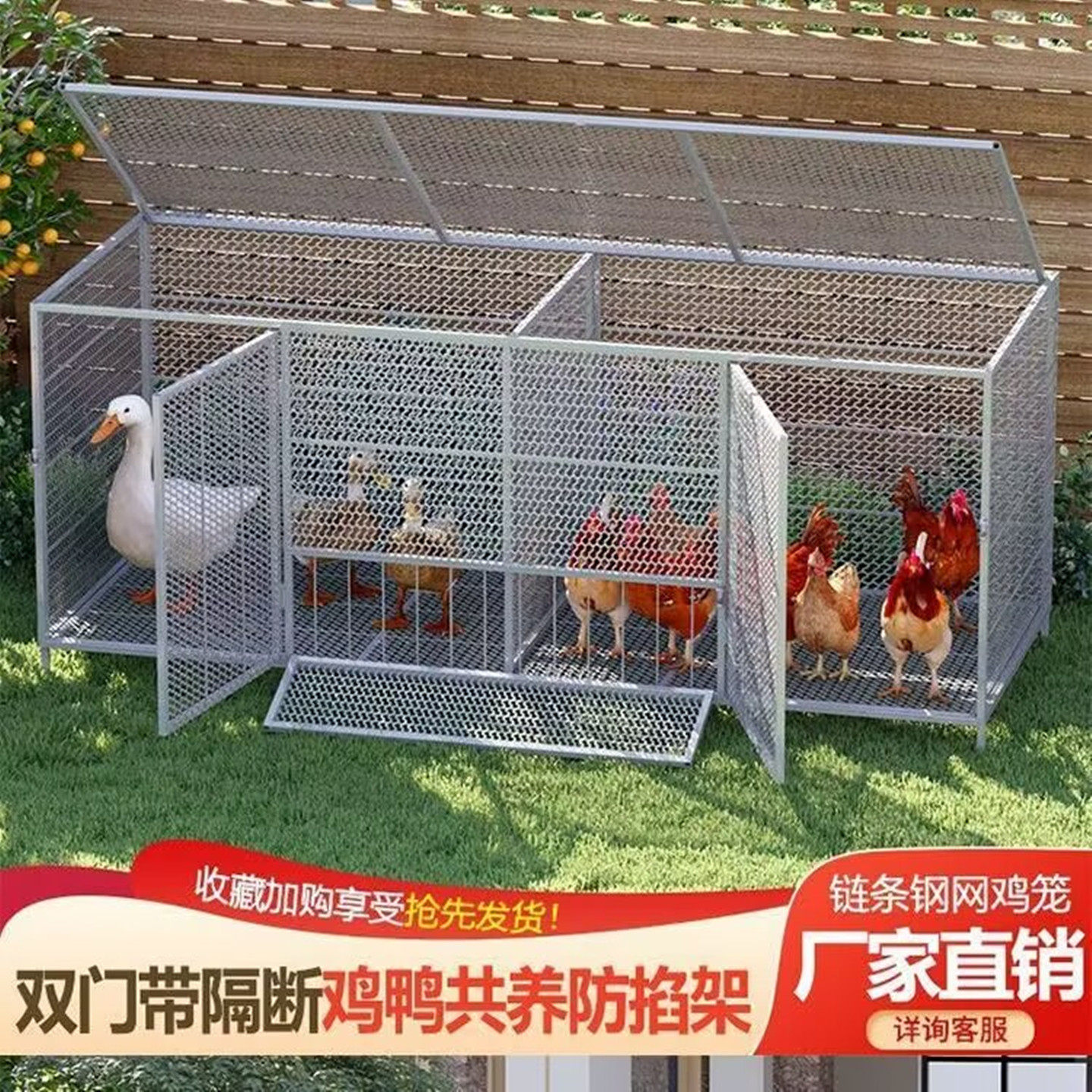 家禽养殖笼鸽笼喂食鸭笼子家用室外防雨鸽子笼鸡笼铁丝网兔子鸡舍