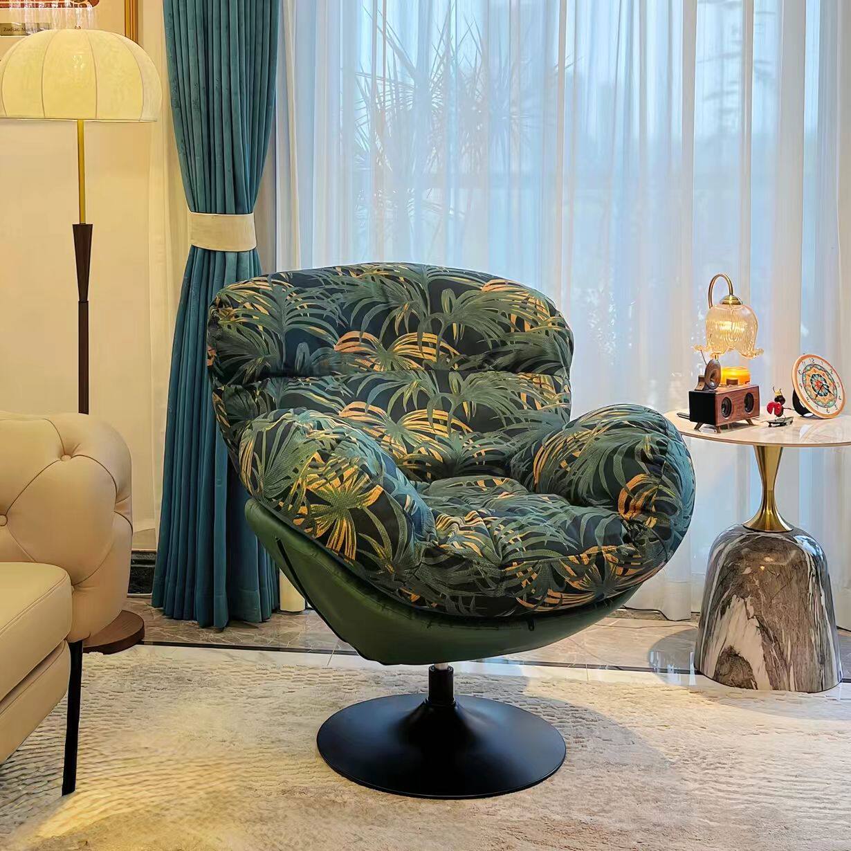 网红蛋壳椅沙发椅旋转北欧家用现代客厅阳台室内休闲椅轻奢懒人椅,收纳整理,收纳凳,淘宝优惠券,粉丝福利购,淘宝优惠卷