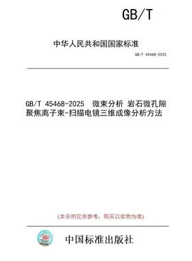 【纸版图书/标准】GB/T 45468-2025  微束分析 岩石微孔隙聚焦离子束-扫描电镜三维成像分析方法