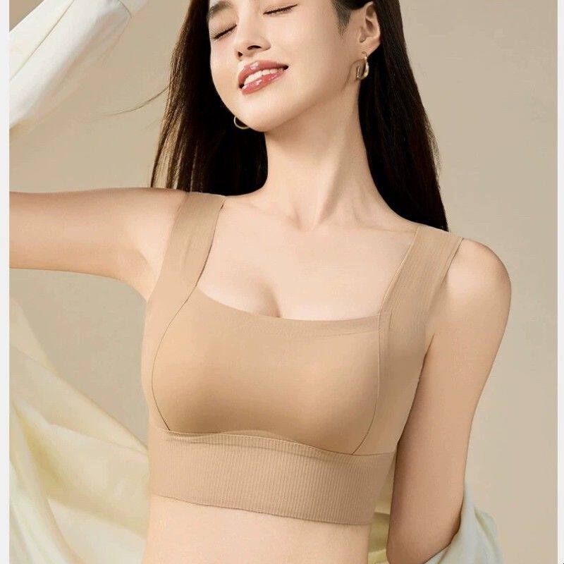 新款无痕内衣女小胸聚拢透气美背冰丝薄款固定杯防走光胸罩夏季图片