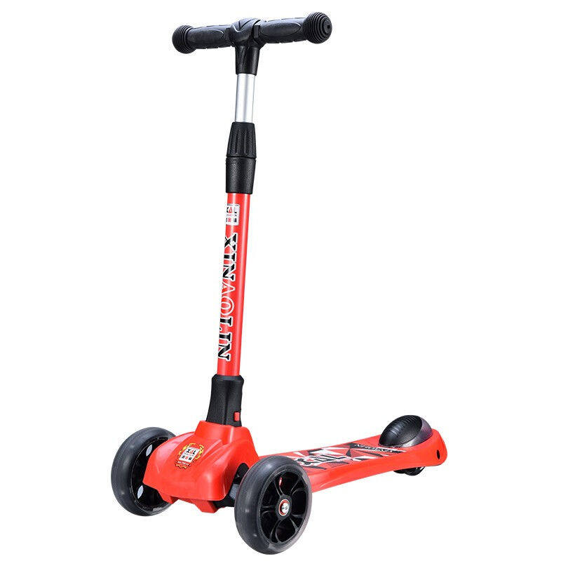 鑫奥林儿童滑板车2-12岁四轮闪光一秒折叠可调节扭扭脚踏摇摆车烈