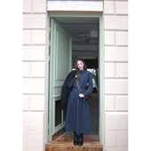 soolrok 松未韵一 小众两翻领格纹假两件连衣裙收腰显瘦长裙