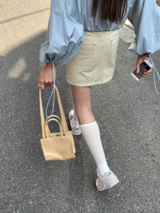 soolrok 松未韵一 汉南洞街角 混色钉珠日常半身裙夏高腰a字短裙