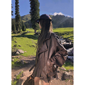 德鲁纳磁场 soolrok 松未韵一 复古设计感宽松皮衣女小众港风外套