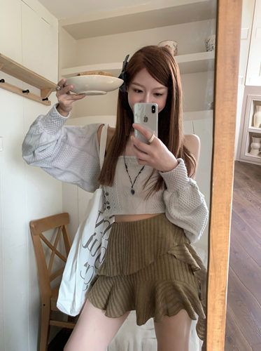 soolrok松未韵一抹胸披肩套装女