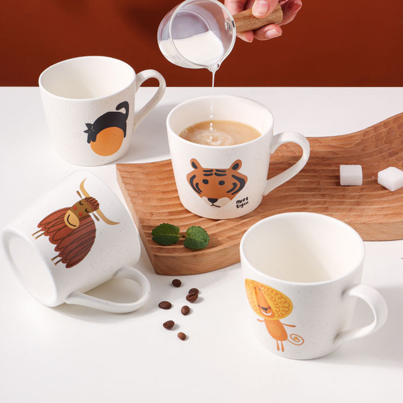 高颜值陶瓷马克杯女日式创意猫咪老虎家用儿童水杯情侣牛奶咖啡杯,餐饮具,马克杯,淘宝优惠券,粉丝福利购,淘宝优惠卷