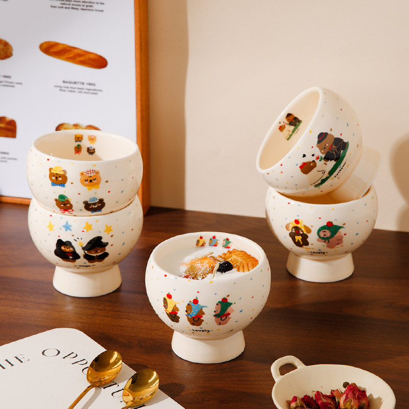 日式陶瓷手握杯可爱酸奶水果燕麦杯高级感高脚杯甜品杯沙拉碗杯子,餐饮具,咖啡杯,淘宝优惠券,粉丝福利购,淘宝优惠卷