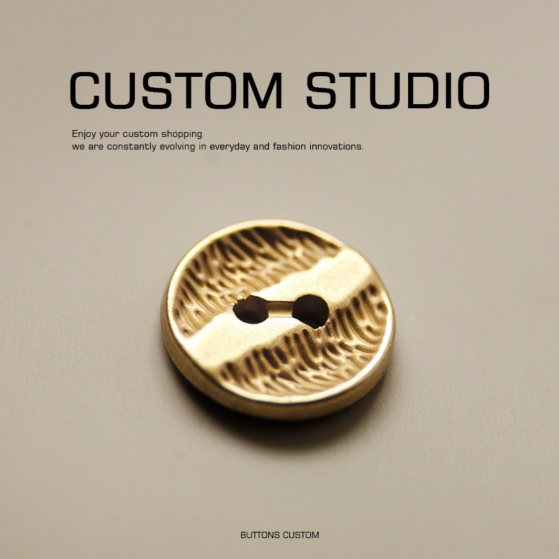 简约风两眼金属圆形纽扣